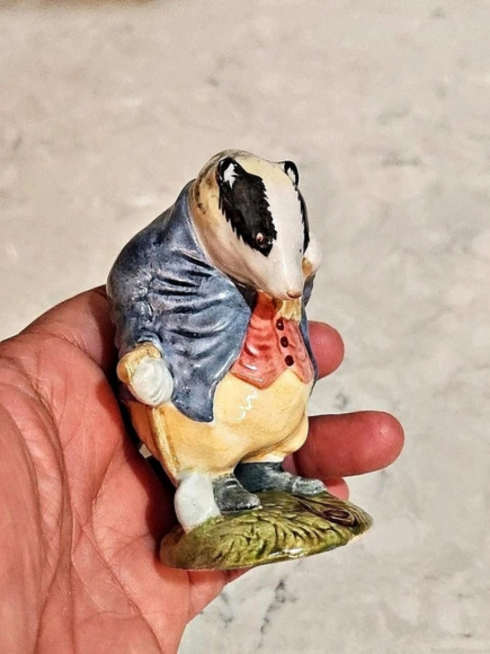 Vintage Beswick Beatrix Potter Tommy Brock Badger Figurine 1955 England⁠